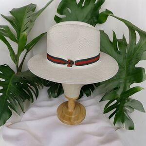 MEN'S BRUNO CAPELO VALENTINO COLLECTION STRAW FEDORA HAT FLAT WIDE 3" BRIM VA400